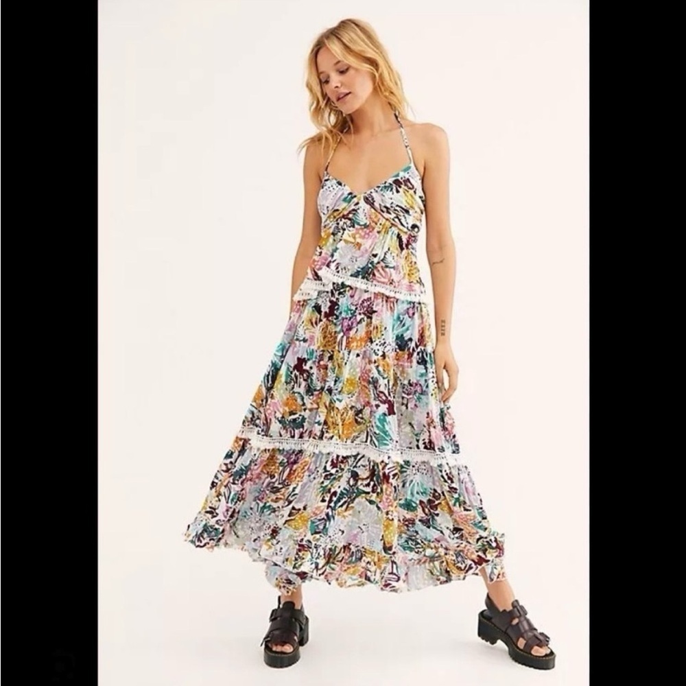 Free People Kahlo Halter Top and Skirt Set, Size Small